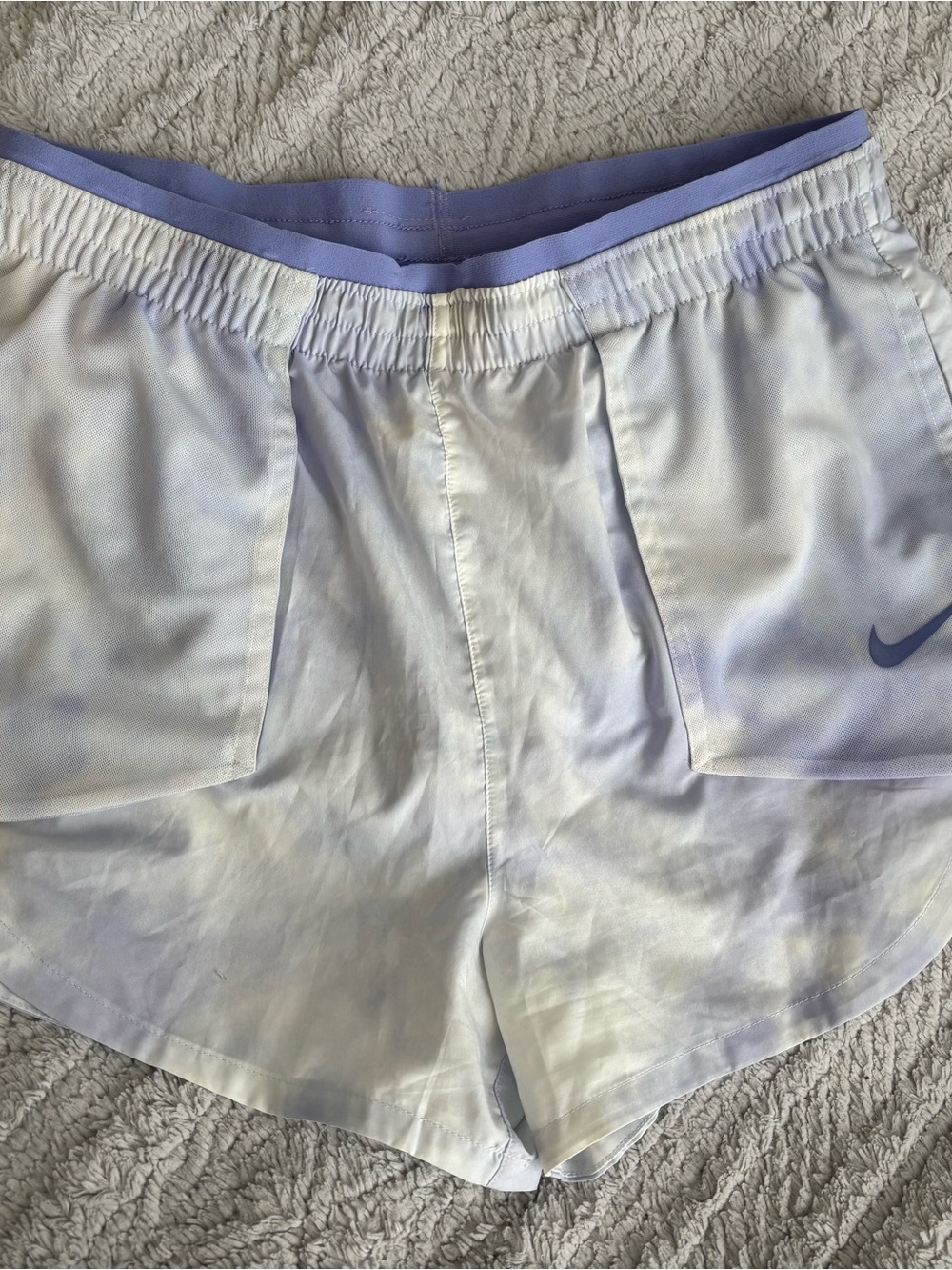Nike Lavender Dri-FIT Running Shorts with Gray Drawstring